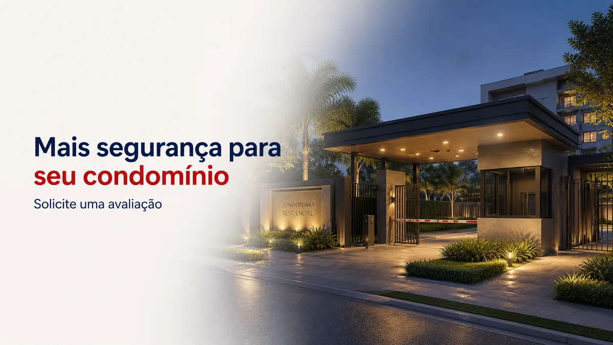 Segurança eletrônica para condomínio com alarme, câmeras e proteção perimetral